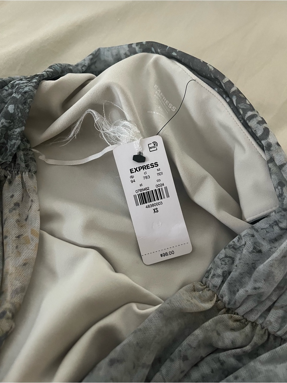 Off-Shoulder Bodycon Maxi Dress — Sage Green - Picture 6 of 6